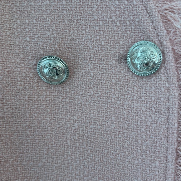 Eloquii lined pale pink blazer with silver buttons. - Picture 3 of 4